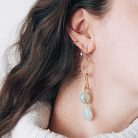 Bella Chalcedony Earrings in Gold Earrings Sayulita Sol Jewelry 