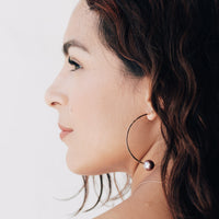 Kasia Earrings, 2" Gold Fill Hoop and Edison Pink Pearl Earrings Sayulita Sol 