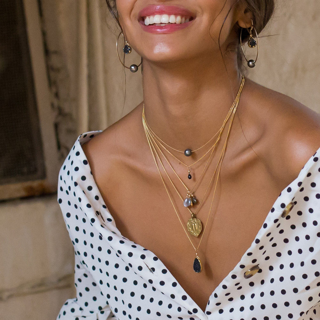 Luna 11mm Black Pearl Necklace Necklaces Sayulita Sol