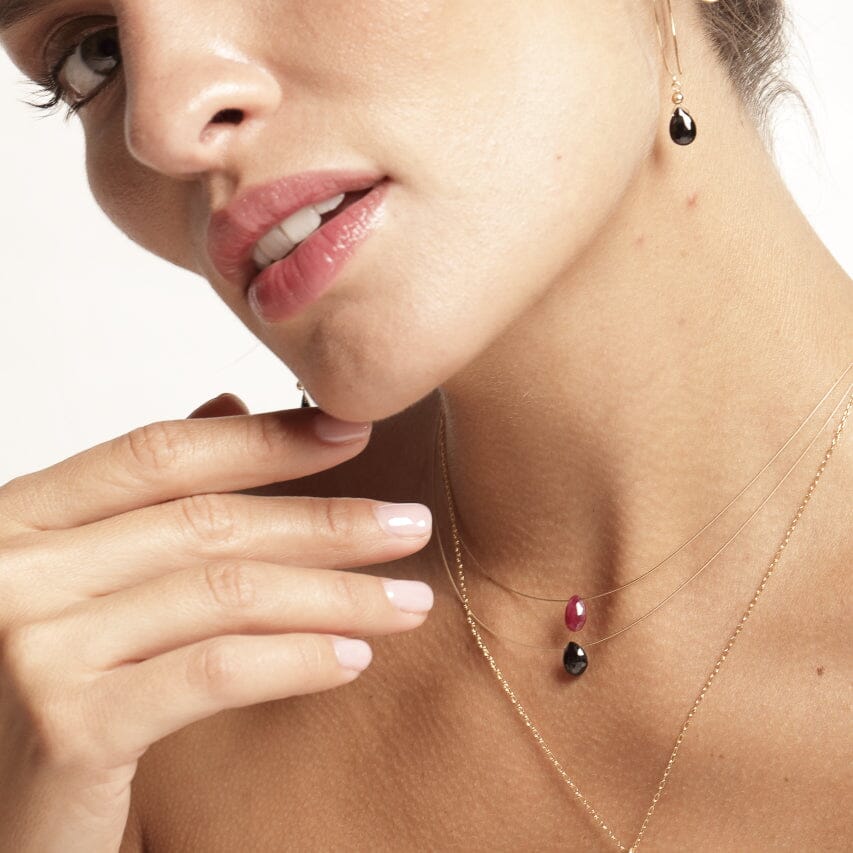 Luna Ruby and Gold Necklace Necklaces Sayulita Sol Jewelry