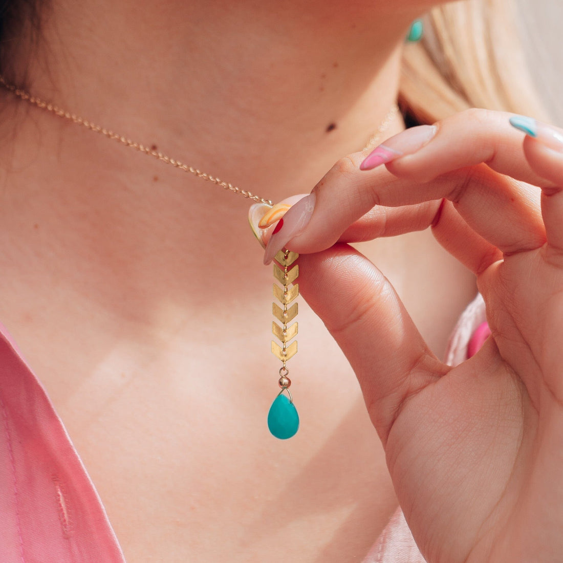Turquoise Reef Necklaces in Gold Necklaces Sayulita Sol Jewelry