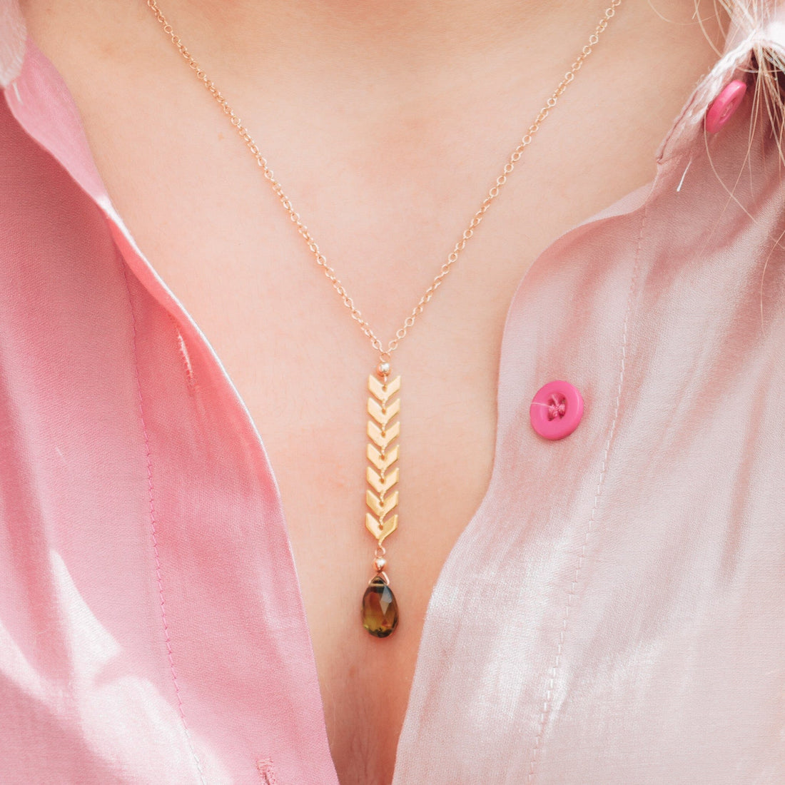 Vesuvianite Reef Necklaces in Gold Necklaces Sayulita Sol Jewelry