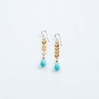 Arrecife Earrings in Gold Earrings Sayulita Sol Jewelry Turquoise