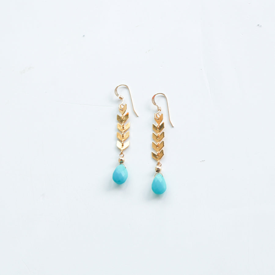 Arrecife Earrings in Gold Earrings Sayulita Sol Jewelry Turquoise 