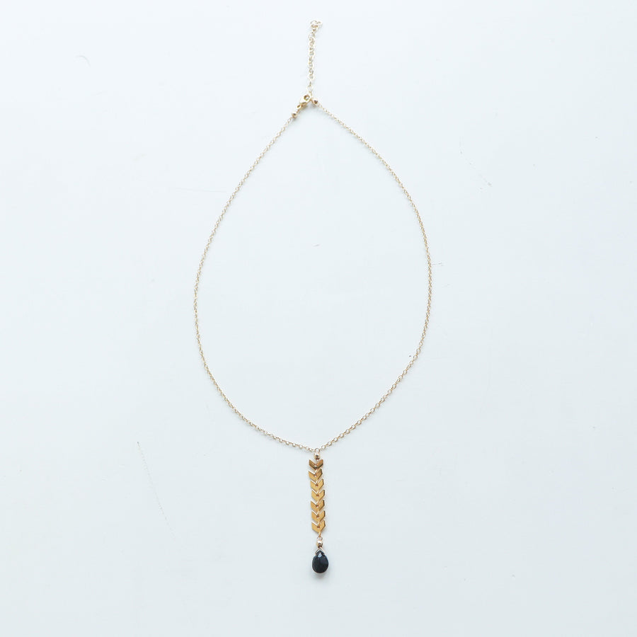 Arrecife Necklaces in Gold Necklaces Sayulita Sol Jewelry Balck Spinel 