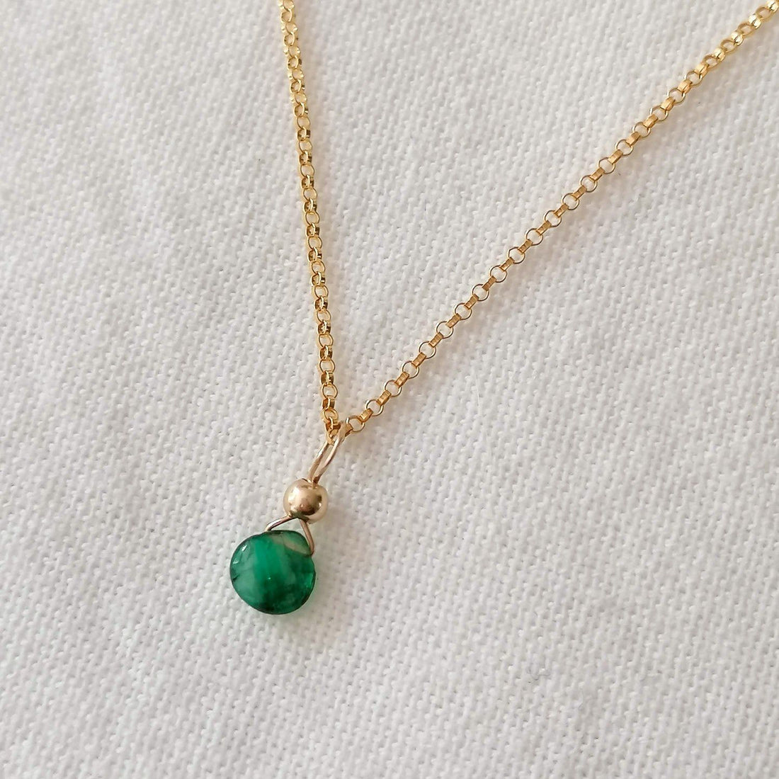 Emerald Isla Pendant in Gold Necklaces Sayulita Sol 16 inch Gold Plate Chain +$23