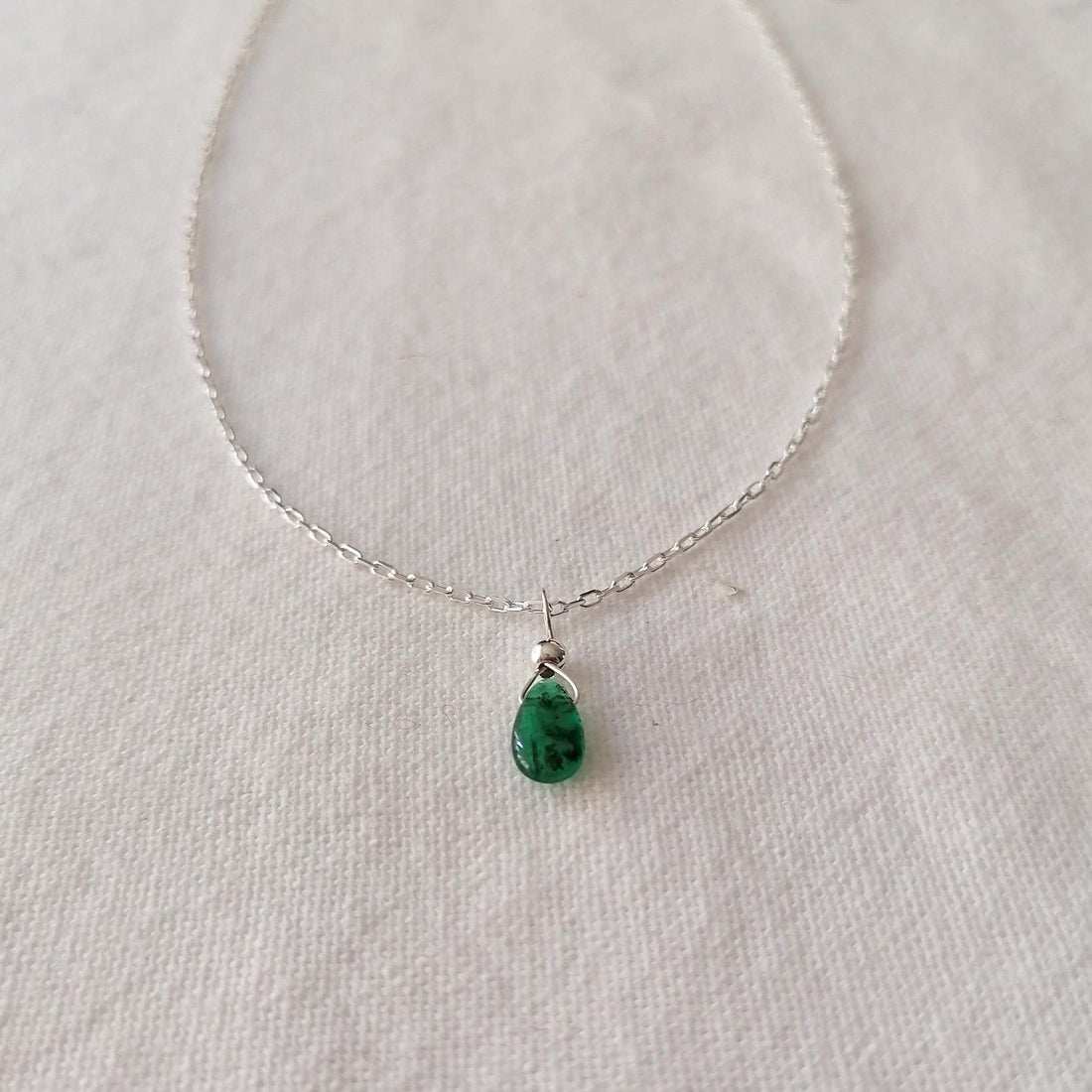 Emerald Isla Pendant in Silver Necklaces Sayulita Sol 18 inch Sterling Silver Chain +$25 