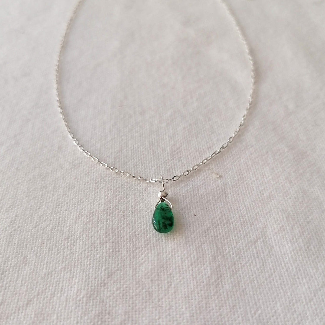 Emerald Isla Pendant in Silver Necklaces Sayulita Sol 18 inch Sterling Silver Chain +$25