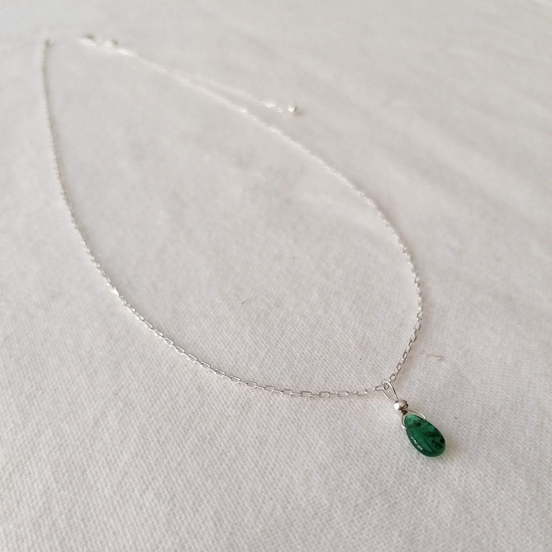 Emerald Isla Pendant in Silver Necklaces Sayulita Sol Sterling Silver Adjustable Chain +$53