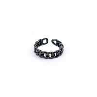 Enamel and Gold Plated Adjustable Ring Rings Sayulita Sol Black