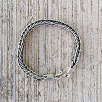 Homme Thin Woven Silver Bracelet Bracelets Sayulita Sol Jewelry