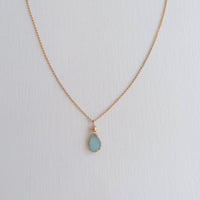 Julianna Blue Druzy and Gold Contour Almendra Pendant Necklaces Sayulita Sol