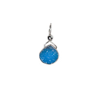 Julianna Blue Druzy Silver Pendant- Classic Pear Cut Necklaces Sayulita Sol