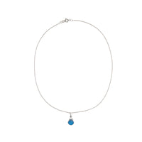 Julianna Blue Druzy Silver Pendant- Classic Pear Cut Necklaces Sayulita Sol 