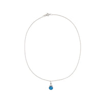 Julianna Blue Druzy Silver Pendant- Classic Pear Cut Necklaces Sayulita Sol