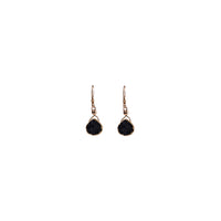 Julianna Earrings, Black Druzy Pear with Contoured Gold Bezel Earrings Sayulita Sol