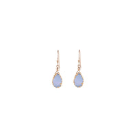 Julianna Earrings, Blue Druzy Almond with contoured Gold Vermeil - Sayulita Sol Jewelry