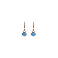 Julianna Earrings, Blue Druzy Pear contoured with Gold Earrings Sayulita Sol