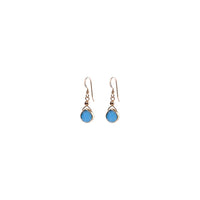 Julianna Earrings, Blue Druzy Pear contoured with Gold Earrings Sayulita Sol