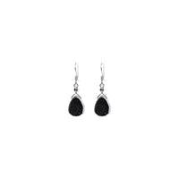 Julianna Earrings with Black Druzy in Silver, Classic Almond Cut Earrings Sayulita Sol