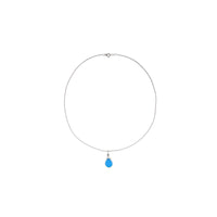 Julianna Long Blue Druzy Pendant in Silver Necklaces Sayulita Sol 16 inch Silver Chain