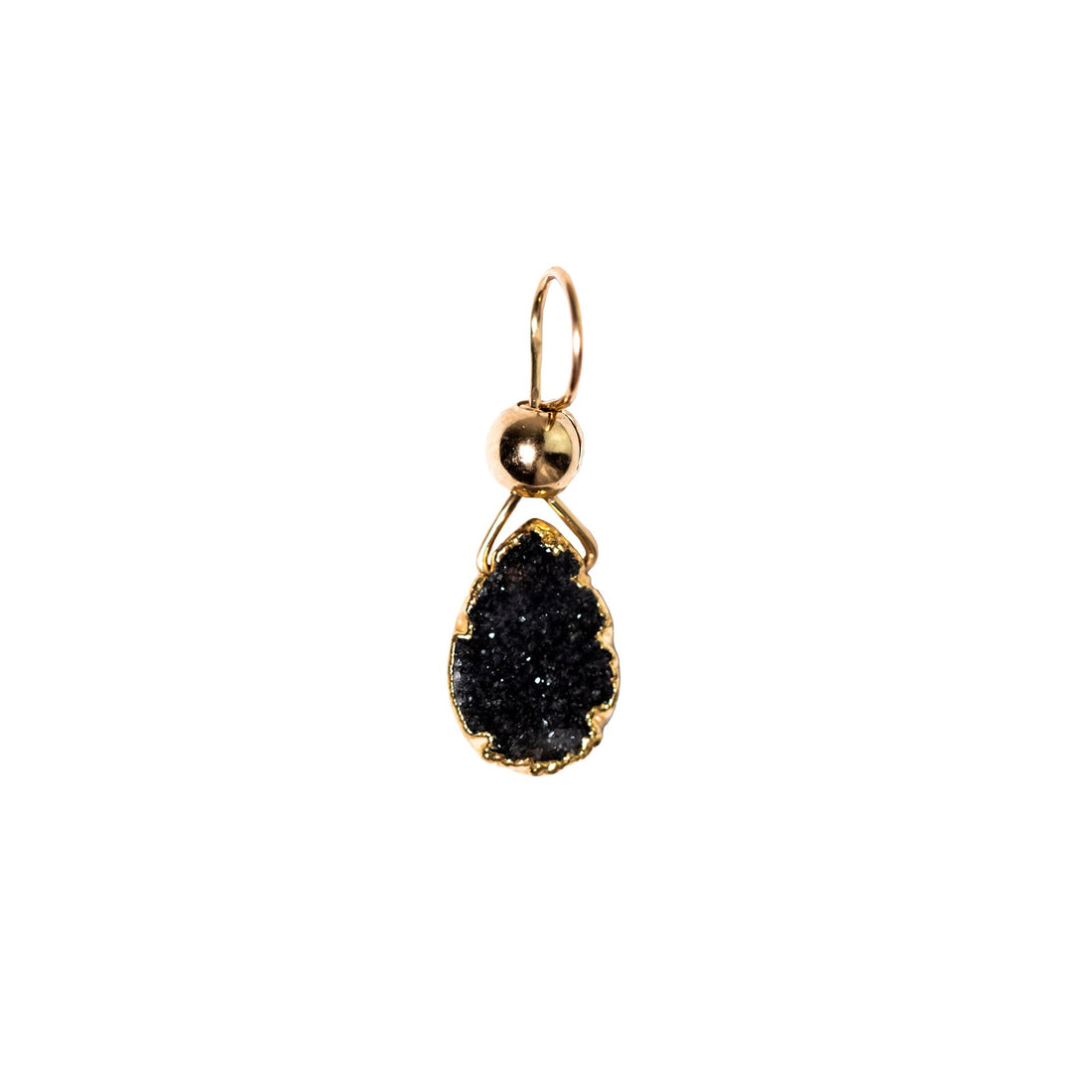 Julianna Pendant, Black Druzy Almond with Gold Necklaces Sayulita Sol No Chain, Just the Pendant