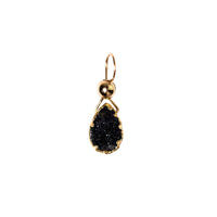 Julianna Pendant, Black Druzy Almond with Gold Necklaces Sayulita Sol No Chain, Just the Pendant