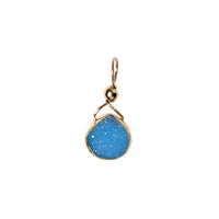 Julianna Pendant, Blue Druzy Pear with Gold Necklaces Sayulita Sol No Chain, Just the Pendant