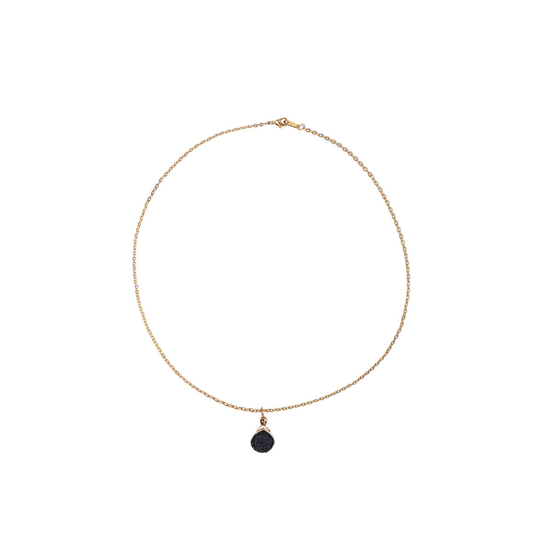 Julianna Pendant with Black Druzy in Gold- Classic Pear Cut Necklaces Sayulita Sol 16 inch Gold Plate Chain 