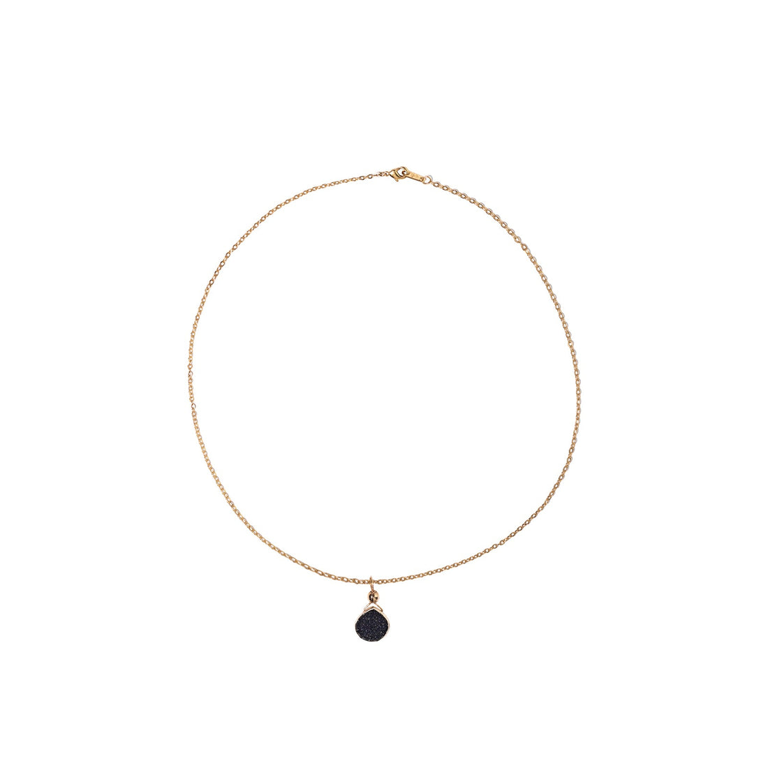 Julianna Pendant with Black Druzy in Gold- Classic Pear Cut Necklaces Sayulita Sol 16 inch Gold Plate Chain