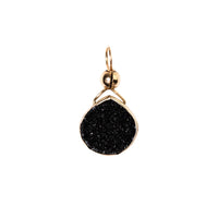 Julianna Pendant with Black Druzy in Gold- Classic Pear Cut Necklaces Sayulita Sol No Chain, Just the Pendant