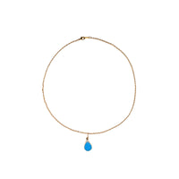 Julianna Pendant with Blue Druzy in Gold- Classic Almond Cut Necklaces Sayulita Sol 16 inch Gold Plate Chain
