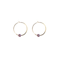 Kasia Earrings, 2" Gold Fill Hoop and Edison Pink Pearl Earrings Sayulita Sol