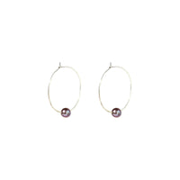 Kasia Earrings, 2" Silver Hoop and Edison Pink Pearl Earrings Sayulita Sol