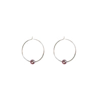 Kasia Earrings, 2" Silver Hoop and Edison Pink Pearl Earrings Sayulita Sol
