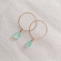 Kelly Chalcedony and Gold Hoop Earrings Earrings Sayulita Sol