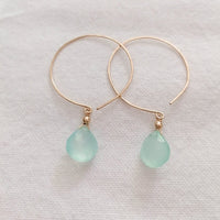 Kelly Chalcedony and Gold Hoop Earrings Earrings Sayulita Sol 