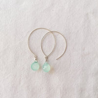 Kelly Chalcedony and Silver Hoop Earrings Earrings Sayulita Sol