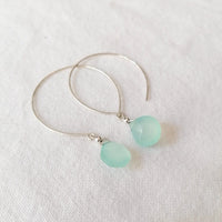Kelly Chalcedony and Silver Hoop Earrings Earrings Sayulita Sol