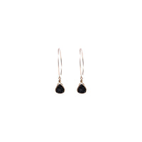 Kelly Earrings, Black Druzy Pear with Classic Gold Vermeil Earrings Sayulita Sol