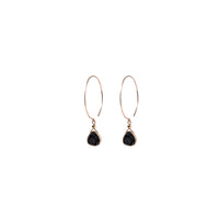 Kelly Earrings, Black Druzy Pear with Classic Gold Vermeil Earrings Sayulita Sol
