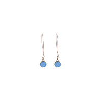 Kelly Earrings, Blue Druzy Pear with Classic Gold Bezel Earrings Sayulita Sol