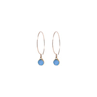 Kelly Earrings, Blue Druzy Pear with Classic Gold Bezel Earrings Sayulita Sol
