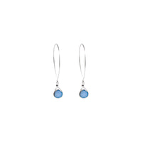 Kelly Earrings, Blue Druzy Pear with Classic Silver Bezel Earrings Sayulita Sol
