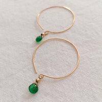 Kelly Emerald and Gold Hoop Earrings Earrings Sayulita Sol