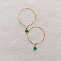 Kelly Emerald and Gold Hoop Earrings Earrings Sayulita Sol 