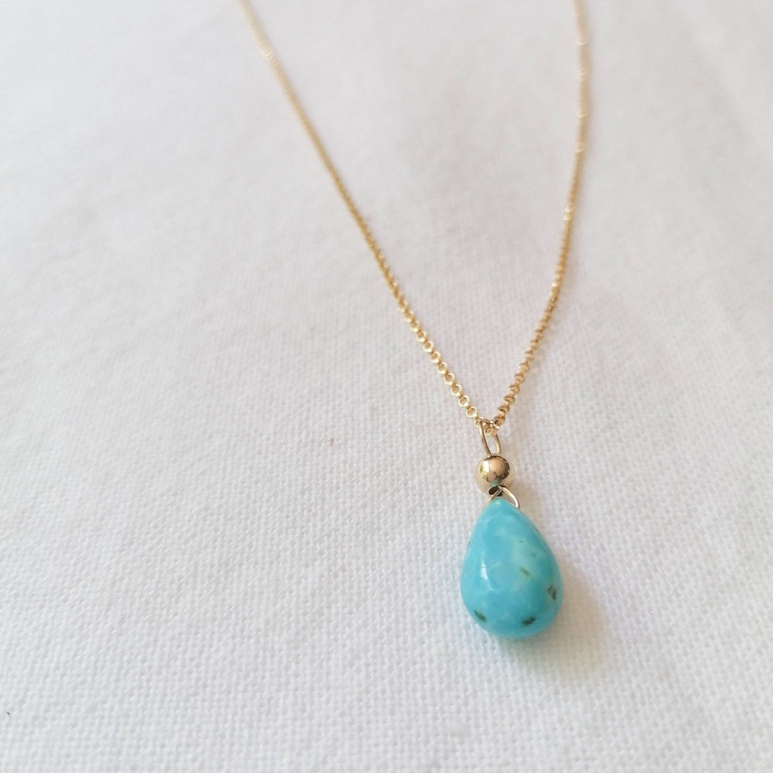 Mexican Turquoise Isla Pendant in Gold Necklaces Sayulita Sol 16 inch Gold Plate Chain +$23