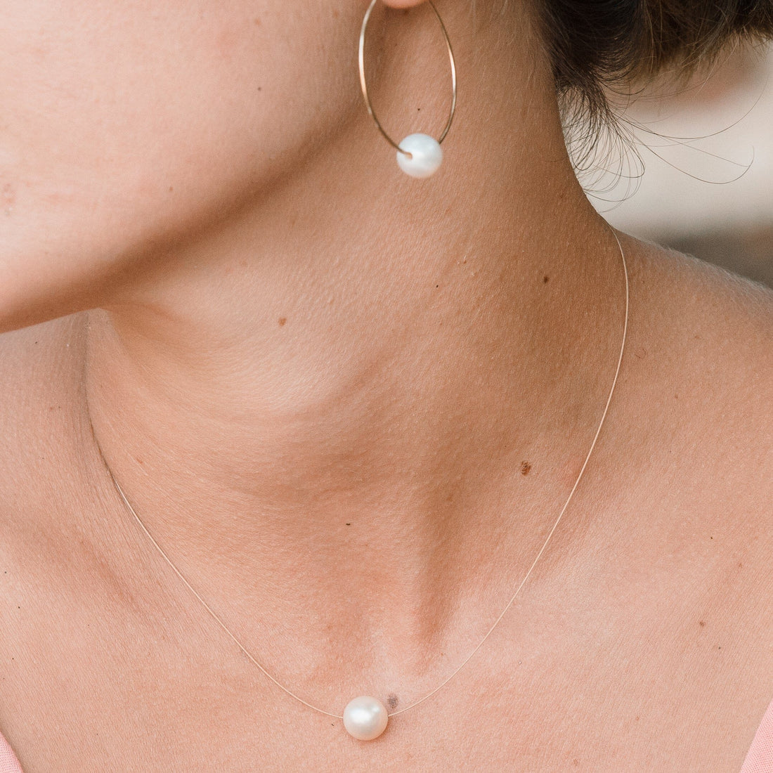 Luna 9mm White Pearl Necklace Necklaces Sayulita Sol 