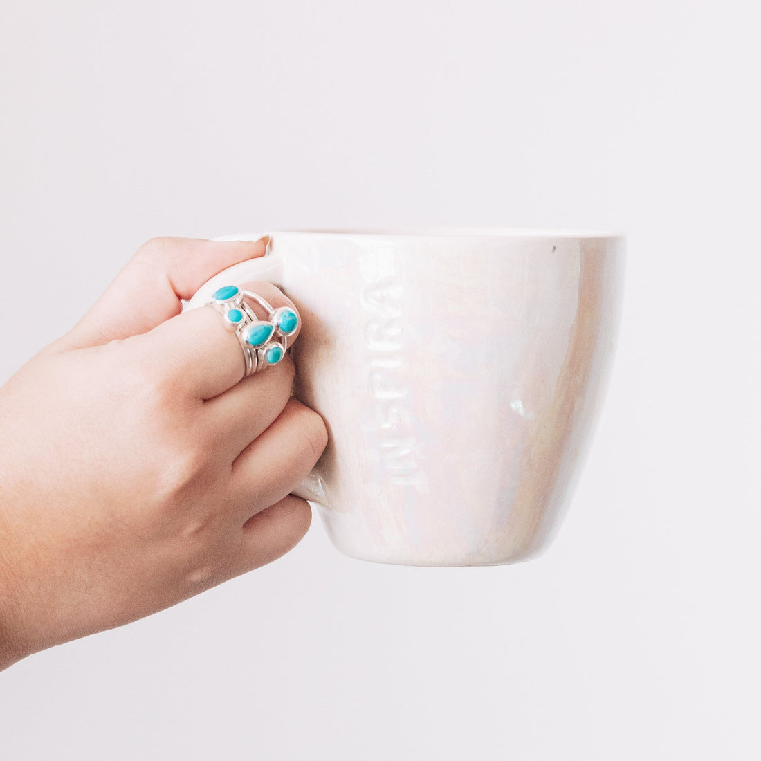 Marija Five Silver Rings with Mexican Turquoise Rings Sayulita Sol 