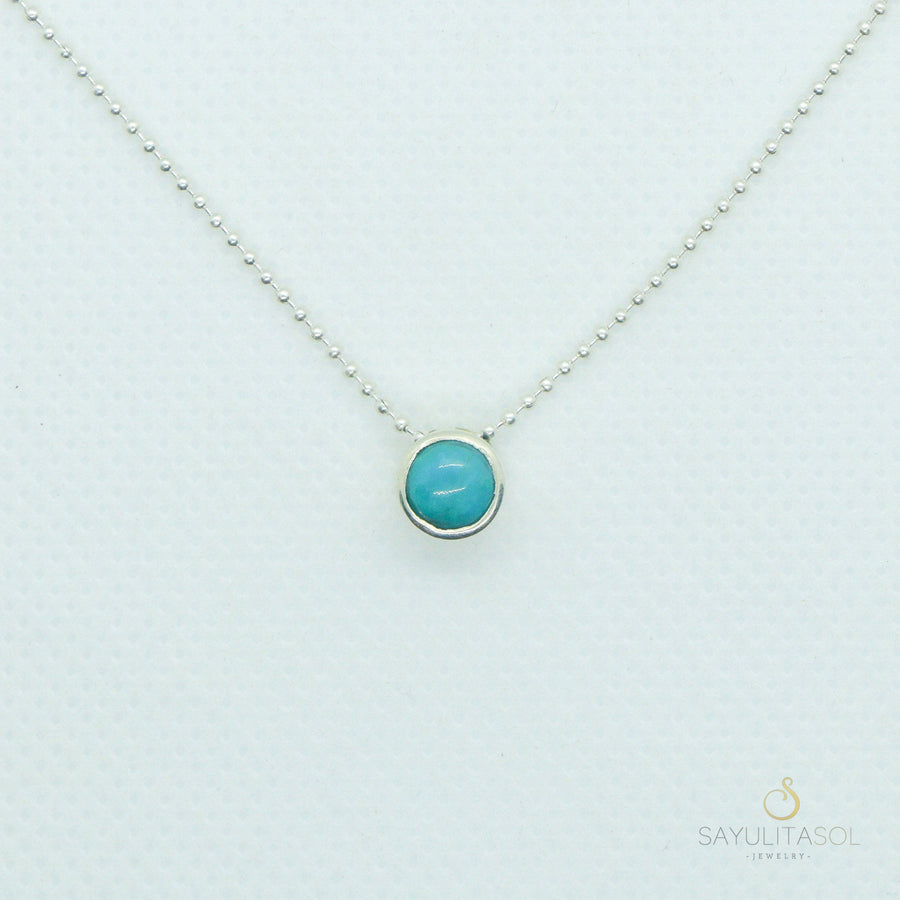 Brisa Pendant with Turquoise and Silver Necklaces Sayulita Sol 